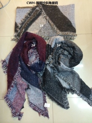 Winter Popular Circle Yarn Color Matching Bevel Shawl European and American Fashion Scarf Multi-Color Optional