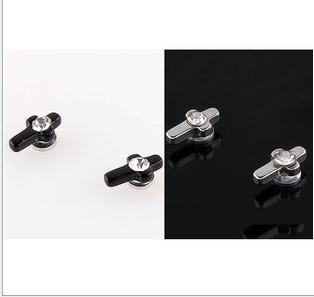 Black and white set diamond magnet cross earring without earring magnetic jewelry wholesale men and women