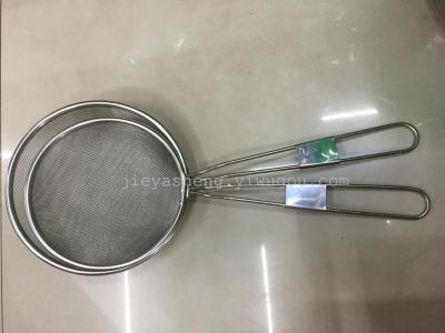 Stainless steel handle empty oil grid long handle fish fence