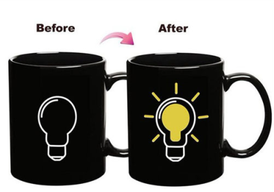 Creative light bulb change cup light ceramic cup electric light bulb color coffee cup