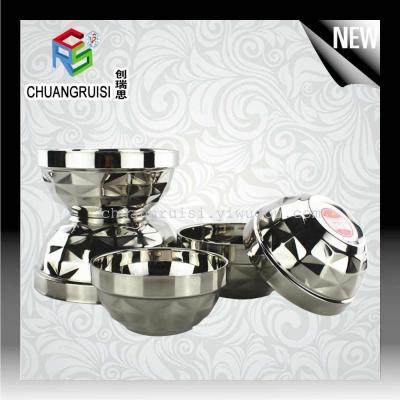 Stainless steel bowl double insulation heat bowl rice bowl