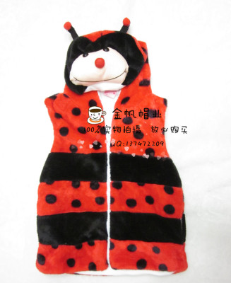 Foreign trade export ladybug splicing children's cute waistcoat, cartoon vest, vest, vest, vest, animal model, vest vest.