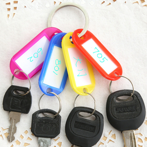 Creative color plastic key ring clasp classification card key collection card number plate A