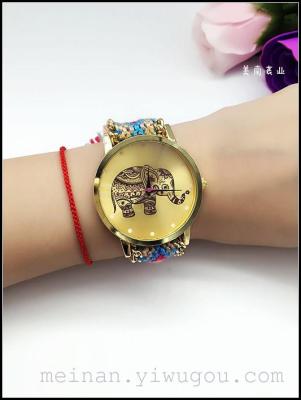The new style of the old style wool knitting woman Bracelet Watch national wind elephant wool watch wholesale