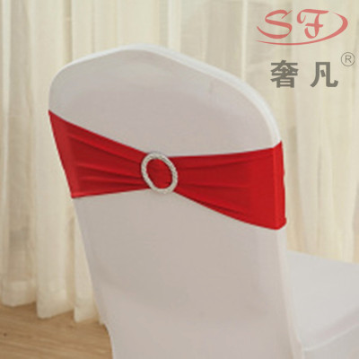 Decoration wedding chair back flower-free bow Zheng hao hotel supplies buckle elastic band with chair cover