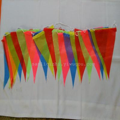Colorful triangular string flag Triangle Lianqi festive wedding flag flags flag flag construction of outdoor products