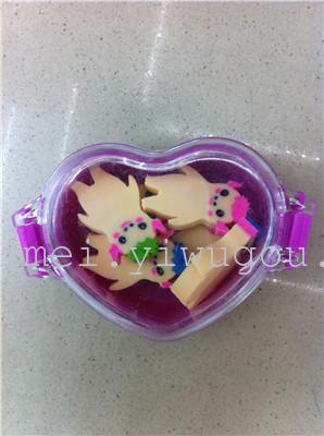 Love cartoon creative packaging boxed jehubbah rubber eraser with cartoon super love students