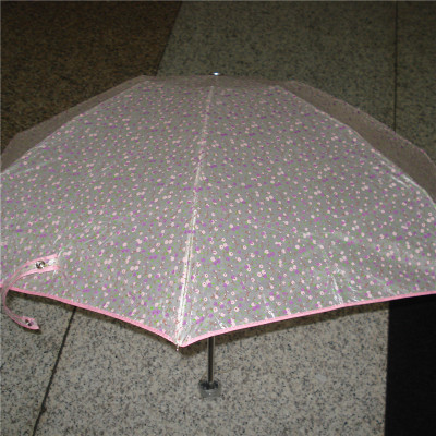 Small Floral Sunny Umbrella Four Fold Small Fresh Sunshade Elegant Lady Umbrella