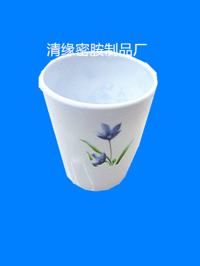 清缘密胺制品厂3寸圆形花图案密胺仿陶瓷口杯