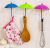 DIY umbrella shape wall adhesive non-nail hooks decorative small items single collection hook creative adhesive hook