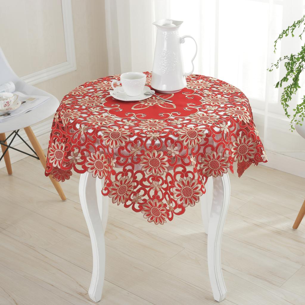 【后浪工艺品】中高档贡缎桌布 绣花桌布 台布婚庆定做