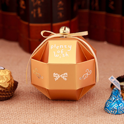 Classic best-selling high-grade wedding sugar box manufacturers wholesale ball gold model small happy sugar box