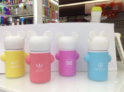 Hot selling double-layer quality cat head with silicone thermos cup