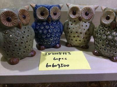 JD2015113 ceramic owl Candle Incense Burner