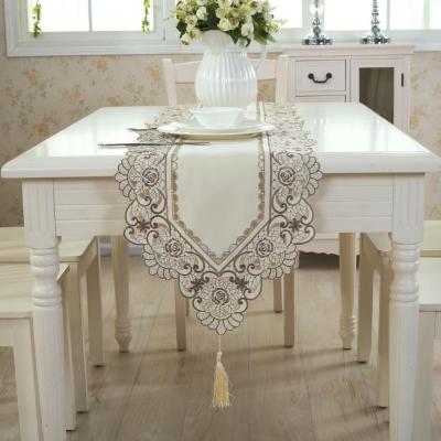 [waves] European high-grade satin fabric crafts openwork embroidery table cloth gift table cloth tablecloth