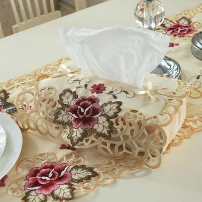 [waves] European embroidery crafts rose box embroidered tablecloths embroidered tablecloth custom
