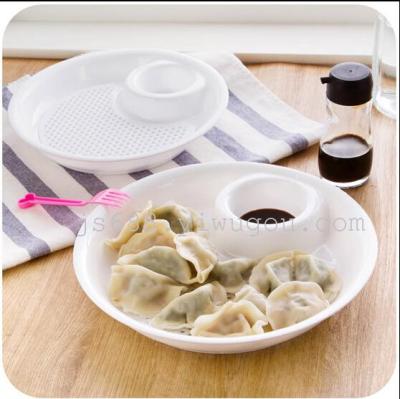 With vinegar dish dish with double kitchen Boiled dumplings Lishui fruit plate small plastic disc dumplings