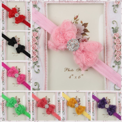 Wholesale trade network sales in Europe and America children's hair rose bow drill hair band