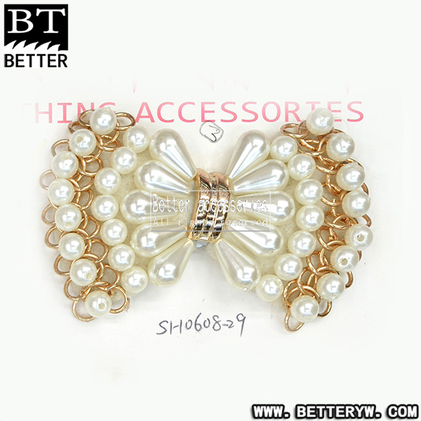 新款鞋花单鞋布花 串珠钉珠鞋花 蝴蝶结sh0608-32