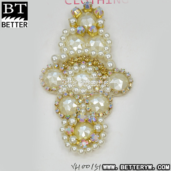 新款拖鞋鞋花凉鞋布花 串珠钉珠鞋花 蝴蝶结xh00154