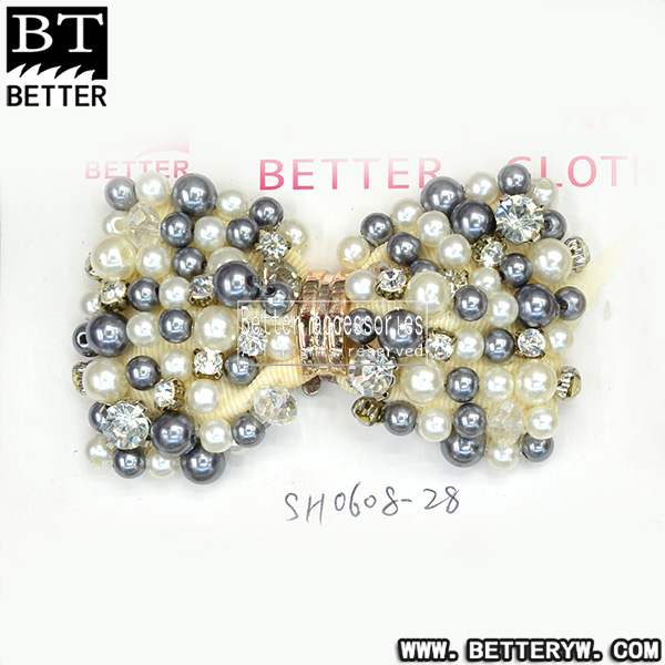 新款鞋花单鞋布花 串珠钉珠鞋花 蝴蝶结sh0608-31