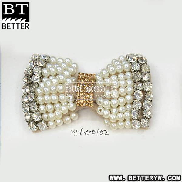 新款鞋花单鞋布花串珠手工鞋 蝴蝶 鞋扣00102