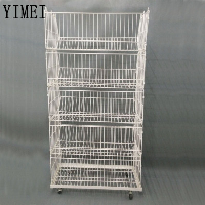 Five baskets stacked promotional display shelves stacked shelf supermarket shelves