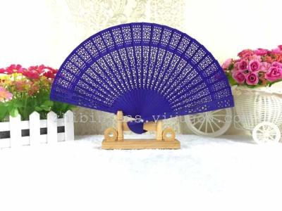 Direct selling special 8 inch full dyeing wood imitation fold wooden fan Tan Chong