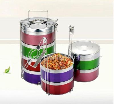 Wholesale stainless steel multilayer insulation box basket food pot color student lunch box on