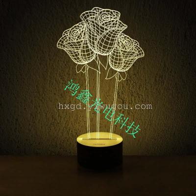 Night light stereo vision 3D lamp LED lights lamp wall lamp bedside cabinet creative