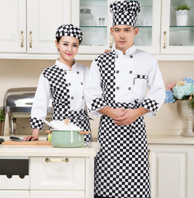 The hotel chef served with a long sleeved western restaurant dining room in the hotel baking cake room uniform