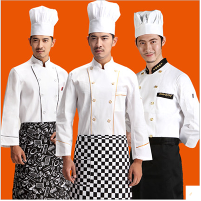 Chef wear long sleeved autumn and winter clothes in spring and autumn clothing chef Hotel