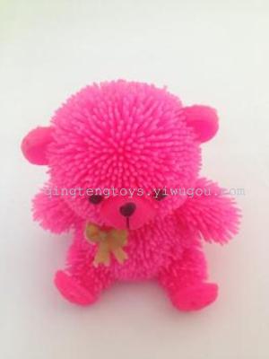 Factory direct bear plush ball flash toy TPR