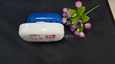 New two-color white print oval household kitchen soap box 236-2841