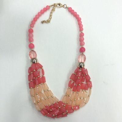 A number of European and American popular set of double color collocation Acrylic Crystal Necklace