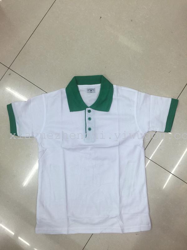 厂家直销 180翻领短袖涤棉儿童T恤班服polo衫广告衫夏约