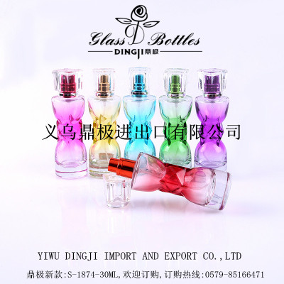 Factory direct S-1874-30ML color spray glass perfume bottle wholesale