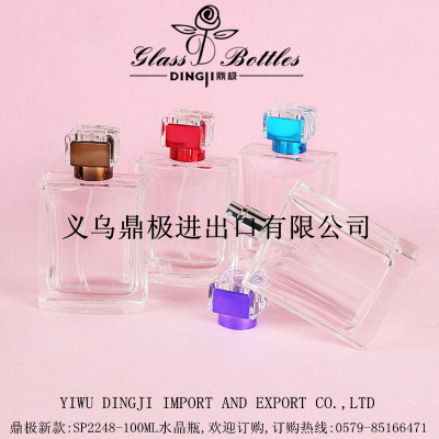 Factory direct SP2248-100ML square shaped bottle of water bottle spray transparent air bottle