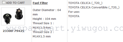 Fit For Toyota Celica Gasoline Filter 23300-79425