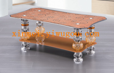Factory direct tempered glass tea table colored glass table