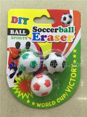 Mini soccer eraser eraser round rubber pop creative stationery