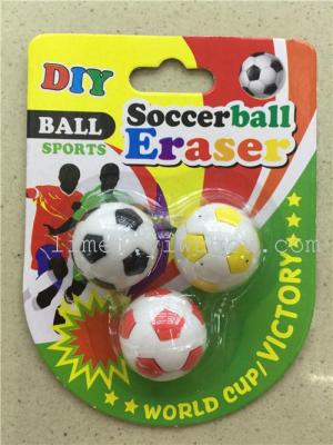 The football students creative stationery eraser Rubber Mini 3 rubber suction card installed