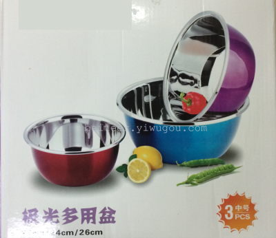 The 3 sets of 201 stainless steel pot seasoning gift set color color Basin