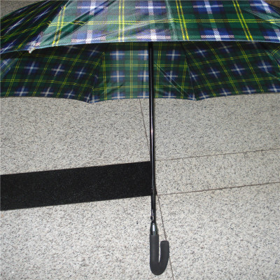 Plaid Solid plus-Sized Long Handle Umbrella Pull Ring Umbrella Stand Super Strong Windproof Sunny Umbrella