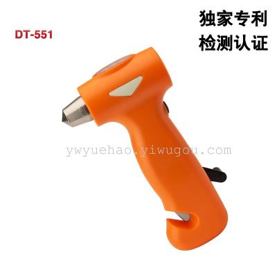 Outdoor vehicle safety triple safety lifesaving hammer with LED dynamo