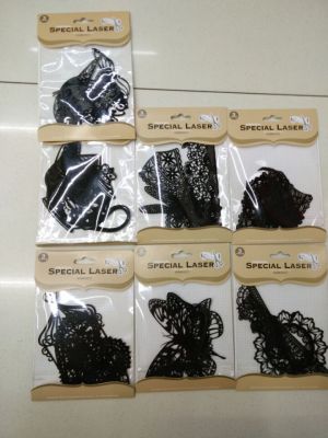 New Pure black Suede Carving Paper Art Decoration