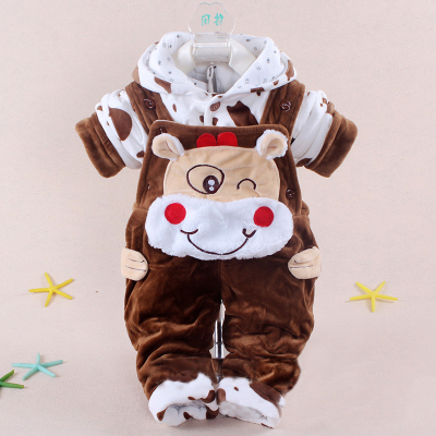 Yiwu purchase new infant hooded stamp 3D embroidered Bib Set cartoon
