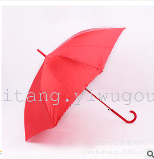 Wedding, Marriage Umbrella Bridegroom Bride Wedding Essential Straight Rod Sunny Rain Lace Umbrella Factory Customized Red Umbrella
