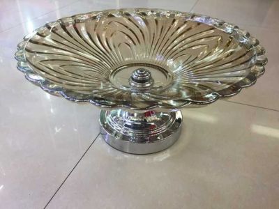 Supply Glass Gold-Plated Fruit Plate with Base