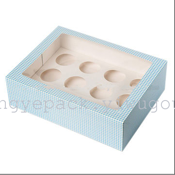 Foldable 12 hole cupcake box for baking